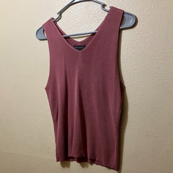 Y2K Banana Republic Pink Silk Blend Ribbed Stretch Knit Tank Top Size Medium - Picture 1 of 5